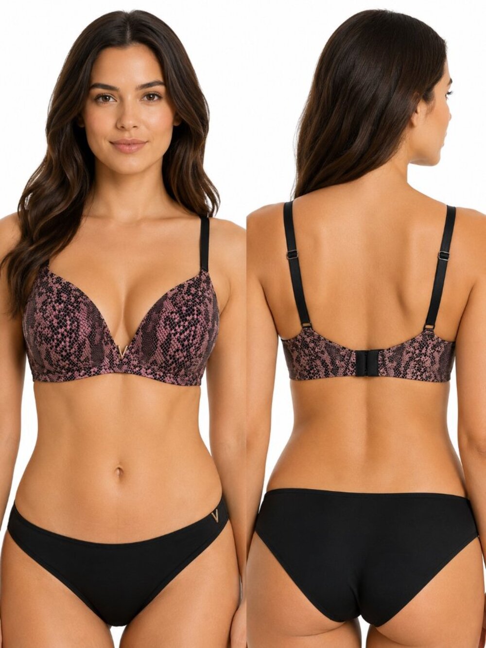 Victorias Secret Iridescent Snake Print No Wire Padded Bra Womens 34D